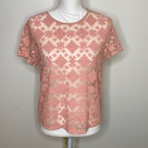 Forever 21 See Through Peach Blouse